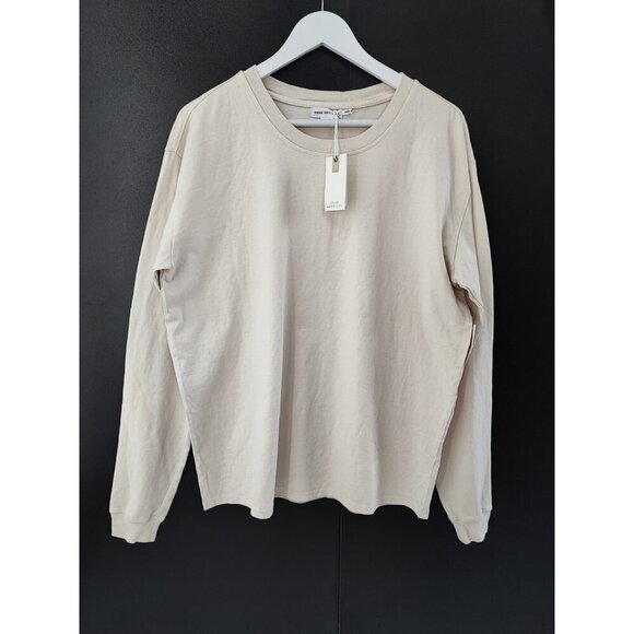 Good American Women's Bone Garment Dye Long Sleeve Crew Tee Size 1/2 - Picture 1 of 10